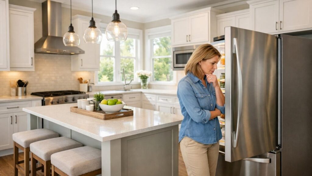 Modern Buford kitchen with stainless steel appliances and island, illustrating appliance repair and replacement decisions